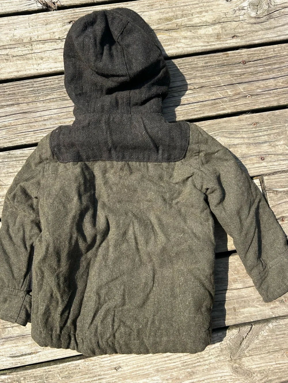 GAP Boys Winter Fall Wool Blend Tweed Donkey Jacket Coat Size XS (4/5) Green
